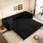 Canapé-lit convertible 4 places de 248 cm x 79 cm (97,7 po x 31 po), profondeur d'assise de 72 cm (28,4 po), avec dossier amovible, capitonnage moderne à boutons, revêtement en velours noir confortable, coussins doux et moelleux pour un confort optimal.