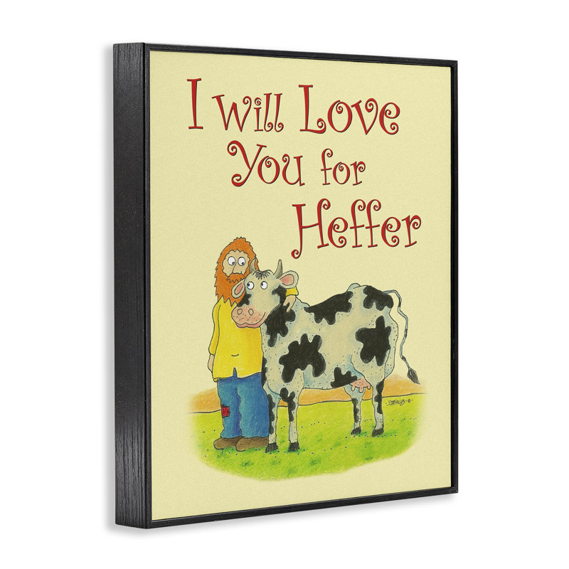 «Love You For Heffer», estampe numérique, conception de Roger Straub, Giclée encadrée noir minuit, H 20 po x l 16 po