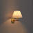 Light Steel & Linen Dimmable Arm Sconce-1798159330