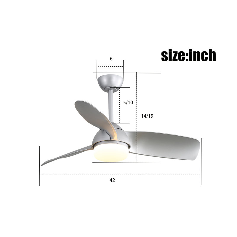 Ventilateur de plafond 42 po avec ensemble d'éclairage Lovmilla, Argent