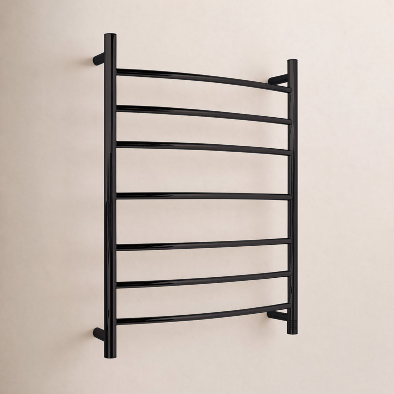 Gown Curved Towel Rail Towel Warmer, Matte Black