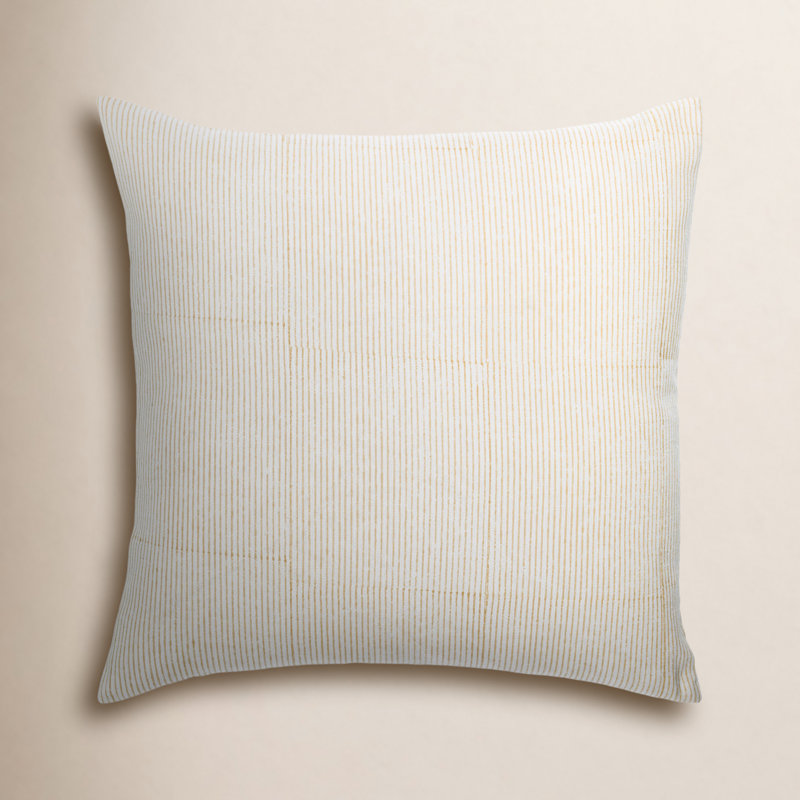 Coussin Vischer, Beige clair, 20 po x 20 po, Housse de coussin seulement - sans coussin