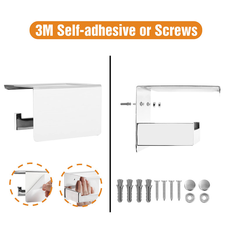 Beetner Wall Mounted Toilet Paper Holder, Polished Chrome