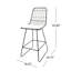 Tabouret de bar géométrique moderne avec coussin 26,25 po Nico-1525767509