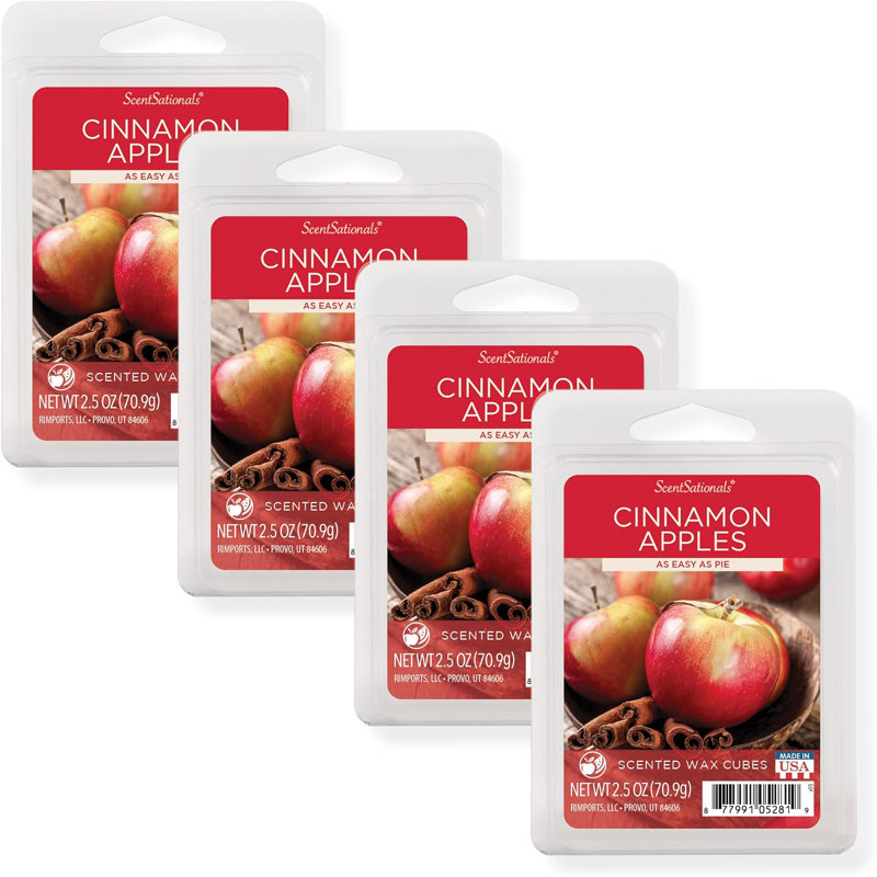 Collection de fond de cire ScentSationals 4PK, Pommes à la cannelle