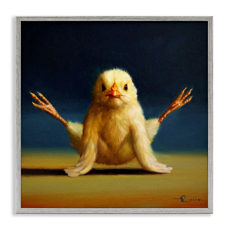 Yoga Chicks Firefly Pose, peinture de ferme, H 17 po x l 17 po, Estampe numérique Farmhouse