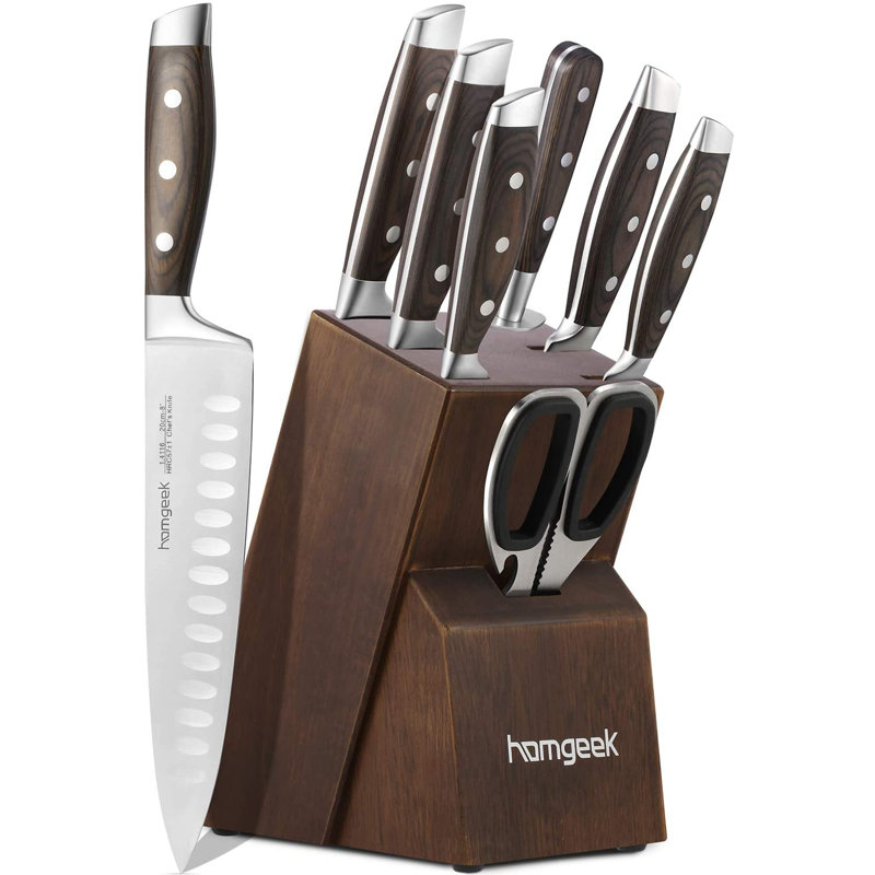 Homgeek 8 Piece Stainless Steel Assorted Knife Set
