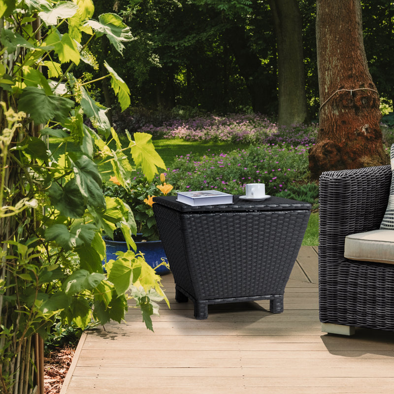 Table d'appoint de patio, Noir