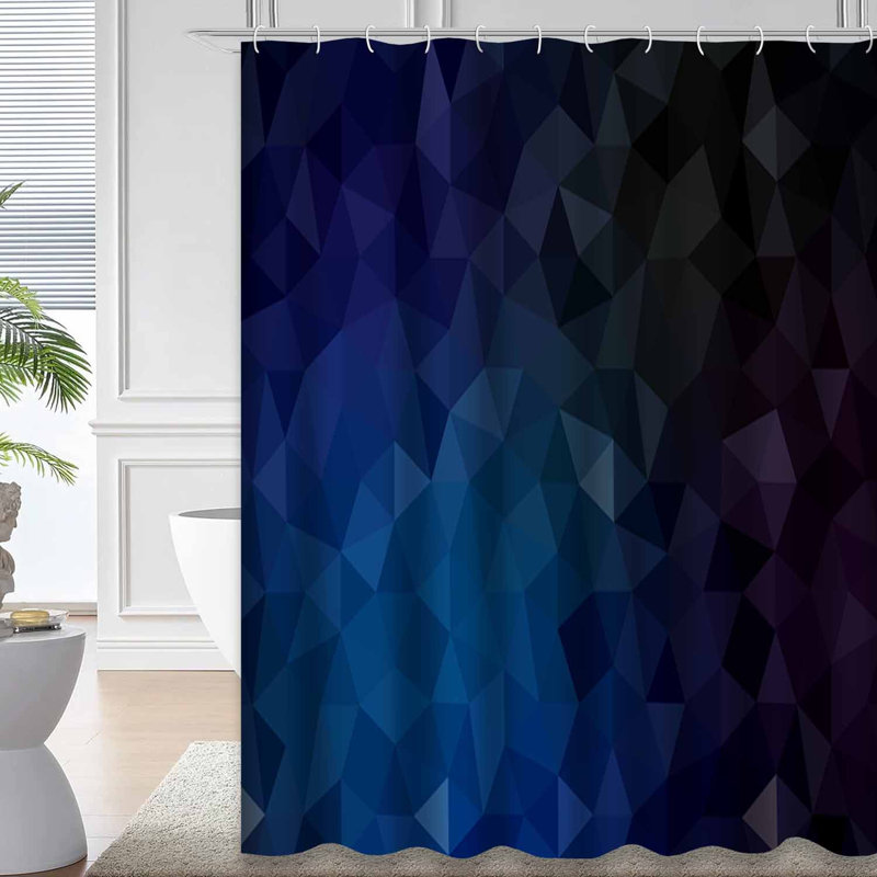 Rideau de douche bleu imperméable, rideaux de douche pour la salle de bain avec 12 crochets, 72" L x 84" W