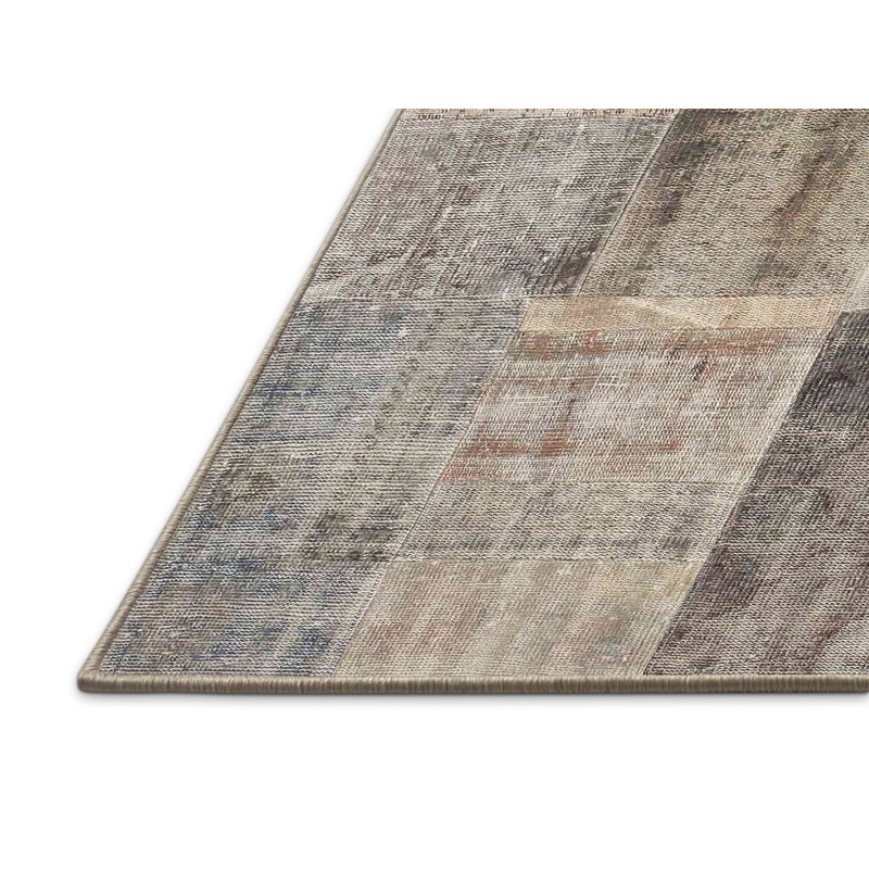 Tapis gris/brun zone contemporaine, Rectangle 5 pi x 8 pi
