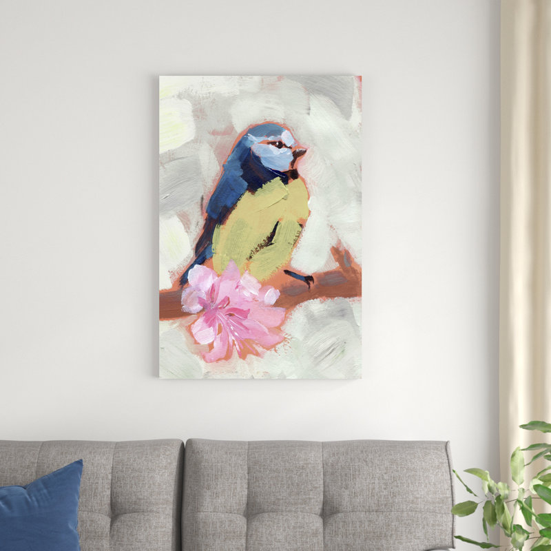 Oiseau chanteur peint II, H 36 po x l 24 po