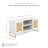 Rattan and Wood 2-Door TV Cabinet for TVs up to 55" in White/Gold-934268455