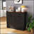 Farmhouse Black Double Tilt Out Trash Cabinet For 20 Gallon Cans, Free Standing Recycling With Hideaway Drawer, Barn Door Style