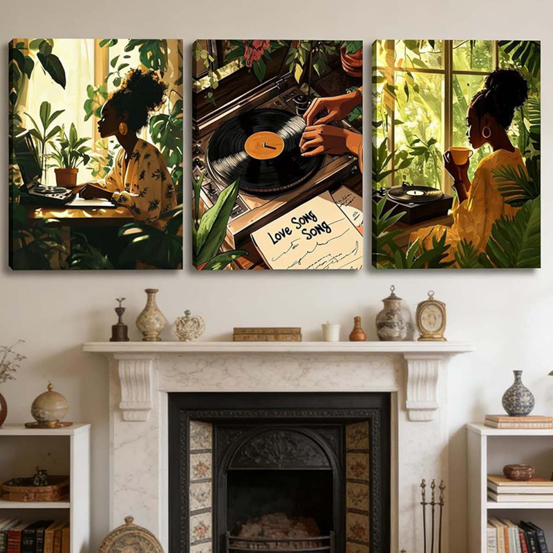 3 Piece Wrapped Canvas Print, 40 cm H x 90 cm W