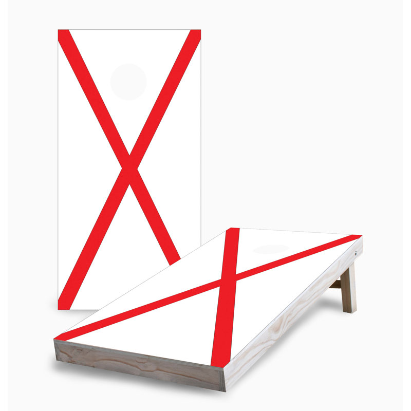 Ensemble de jeu de cornhole 2 x 4 Alabama State Flag | Comprend (2) planches (8) sacs et accessoires optionnels