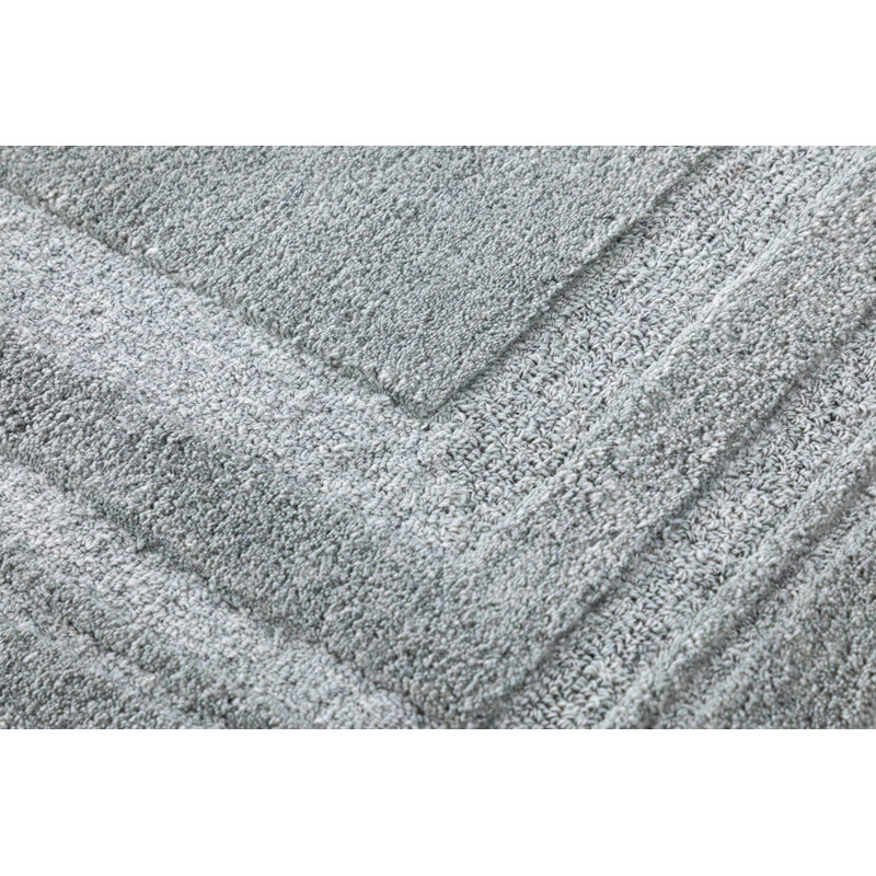 Handmade Polyester Gray Rug, Rectangle 3' x 5'