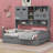 Platform Bed With Twin Size Trundle, All-In-One Cabinet And Shelf-107330296-107330299