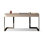 Bureau rectangulaire gris / argenté + bois massif + bois manufacturé + acier inoxydable avec 2 tiroirs