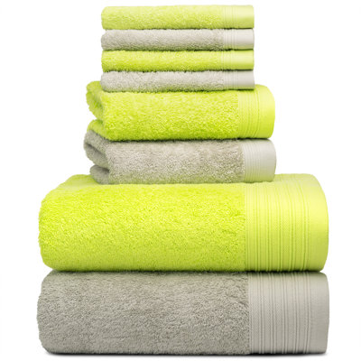 Ensemble de serviettes 8 pièces 100% coton Doncia