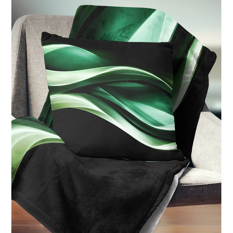 Motif vert scintillant - coussin imprimé abstrait, Coussin décoratif, 16 po x 1 po