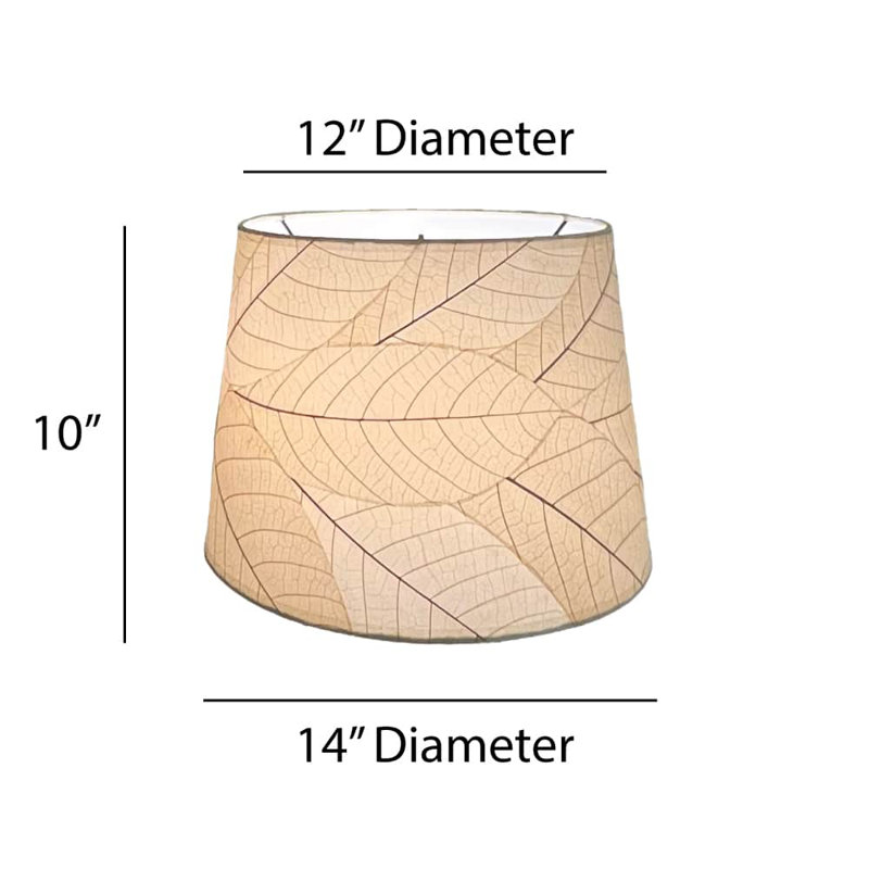 Abat-jour tambour en papier (vissé) en pêche, H 10 po x l 14 po x P 14 po