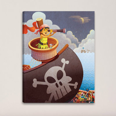 Pirate Girl - Graphic Art on Canvas