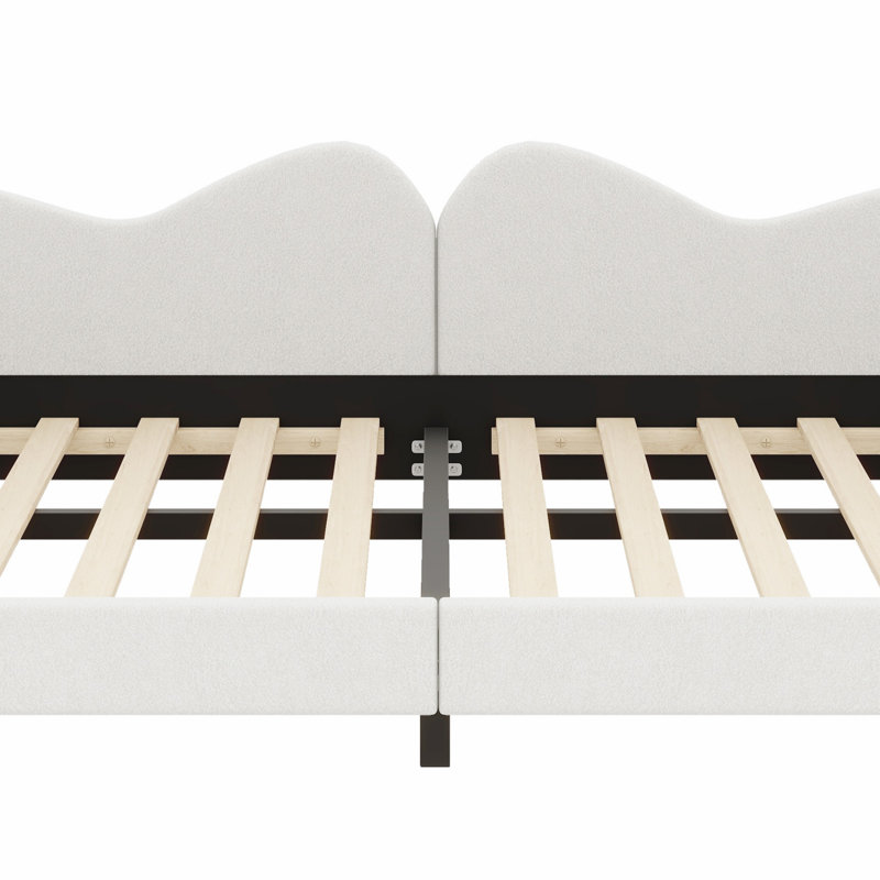 Elegant Cloud-Shaped Back Upholstered Daybed, White