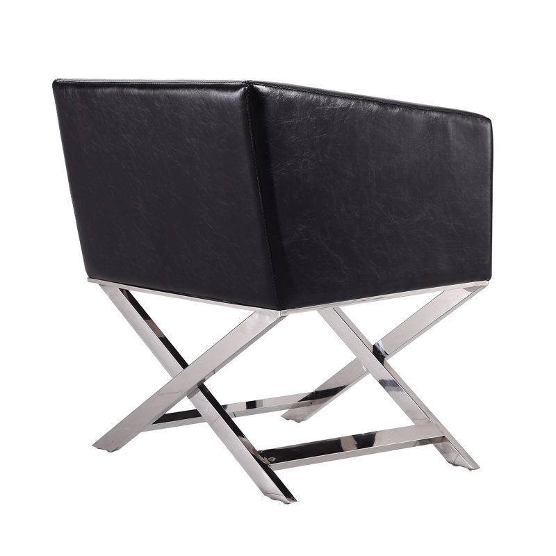 Fauteuil d'appoint rembourré Hollywood, Similicuir noir