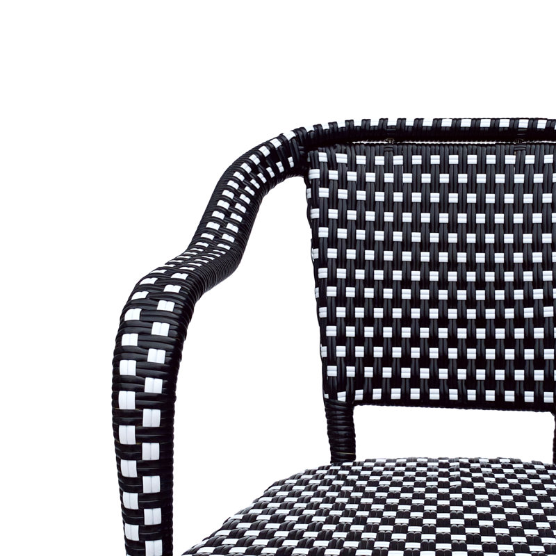 Ensemble de 2 chaises bistro d'extérieur Paniz, Noir / blanc