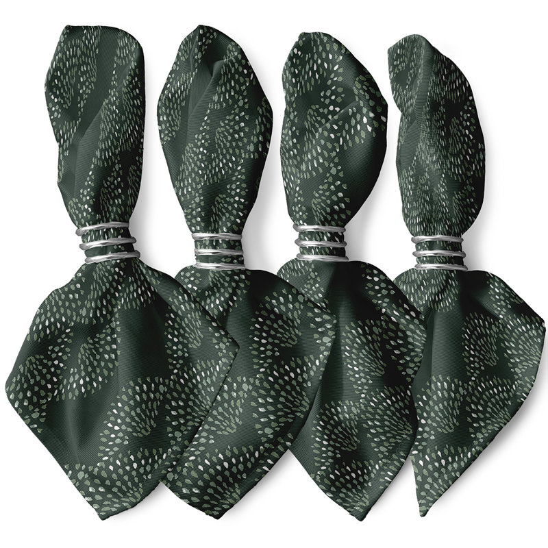 Charol Dotted Decor Napkins, Green