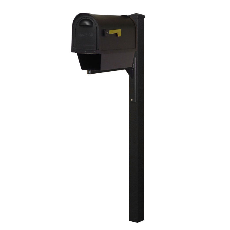 Aluminum Post Mounted Mailbox with Magnetic Closure