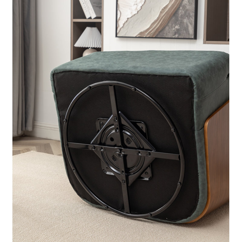 Fauteuil demi-tonneau pivotant en similicuir Broderic, Similicuir bleu