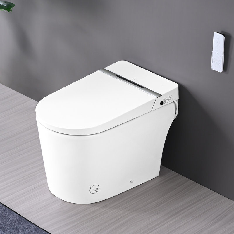 Smart Toilet With Night , Self-Cleaning Nozzle, Heated Seat, Foot Sensor, Remote Control, Led Display Control Bidet ,