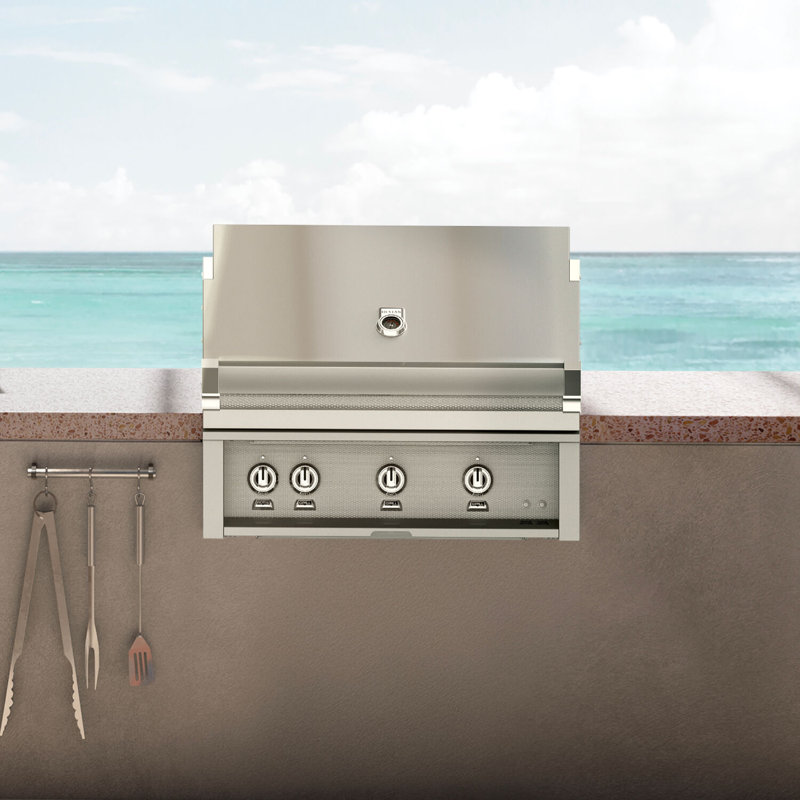 36" Built-In Grill, 2 Trellis Burners, 1 Sear Burner, Rotisserie, Liquid Propane