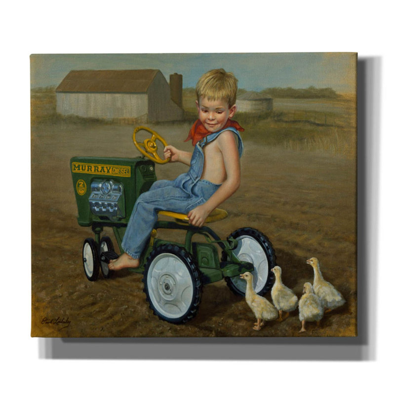 «Wynnter Murray», Tracteur sur toile par David Lindsley, H 26 po x l 30 po x P 1,5 po