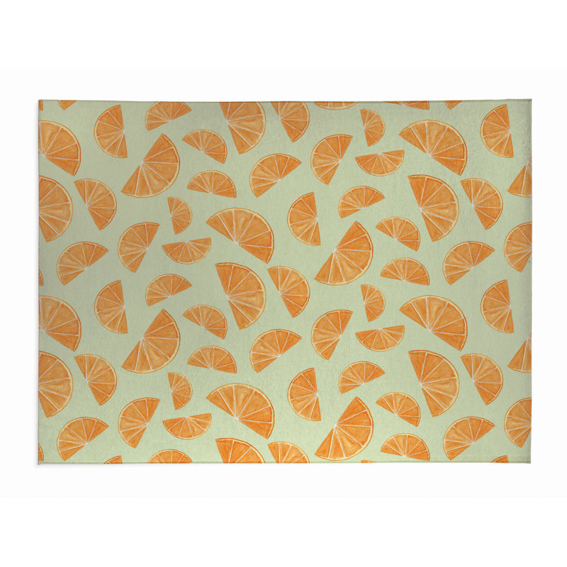 Summer Oranges Outdoor Rug, Rectangle 4' x 6'