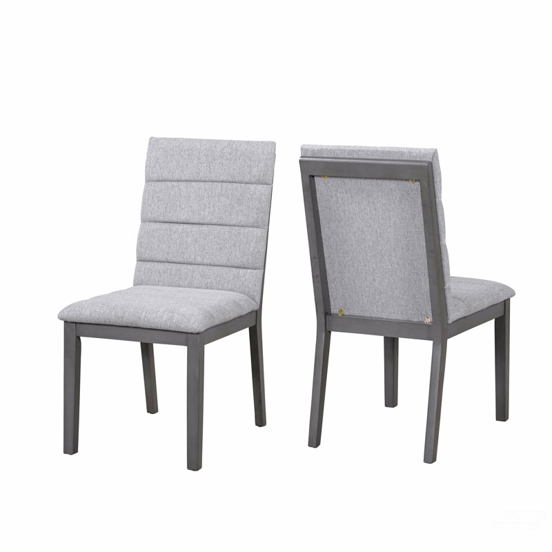 Ensemble de 2 chaises de salle à manger capitonnées et rembourrées, Gris