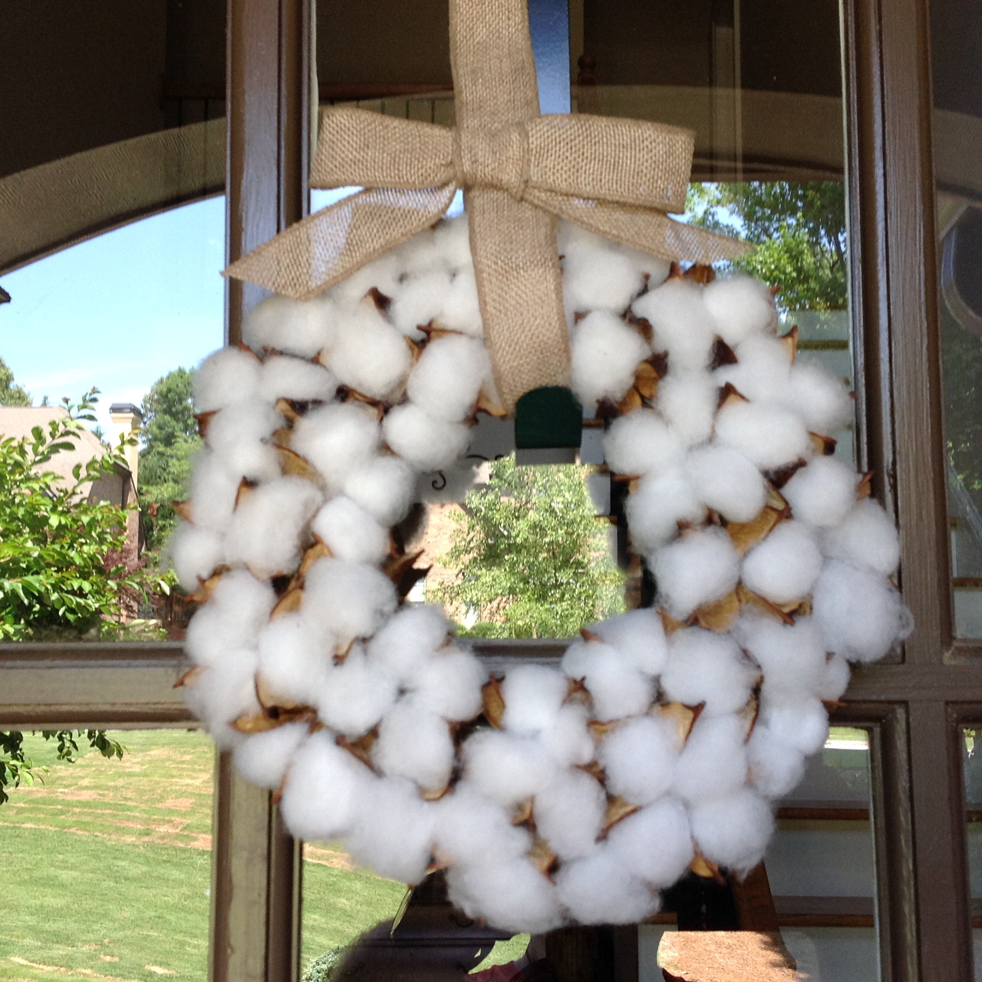 Gracie Oaks Faux Cotton 10" Cotton Wreath & Reviews | Wayfair