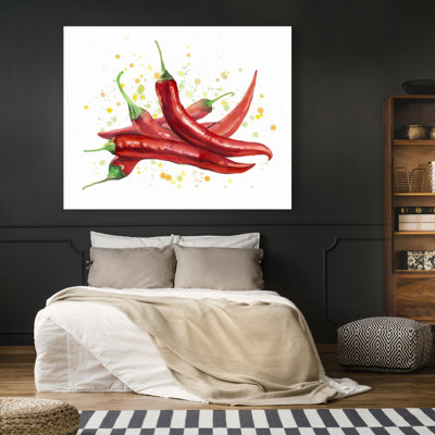 Red Hot Peppers Still Life Canvas | Vibrant Home Decor Art