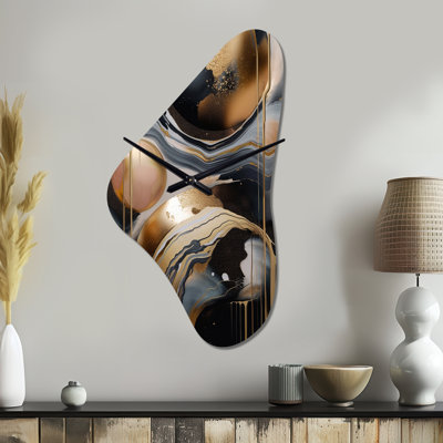 Sedlik - Grande horloge murale dorée en forme de Boomerang - Forme unique