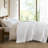 Mina White Waffle Weave Textured Cozy 3-Piece Full/Queen Quilt Set-102616701-102616700