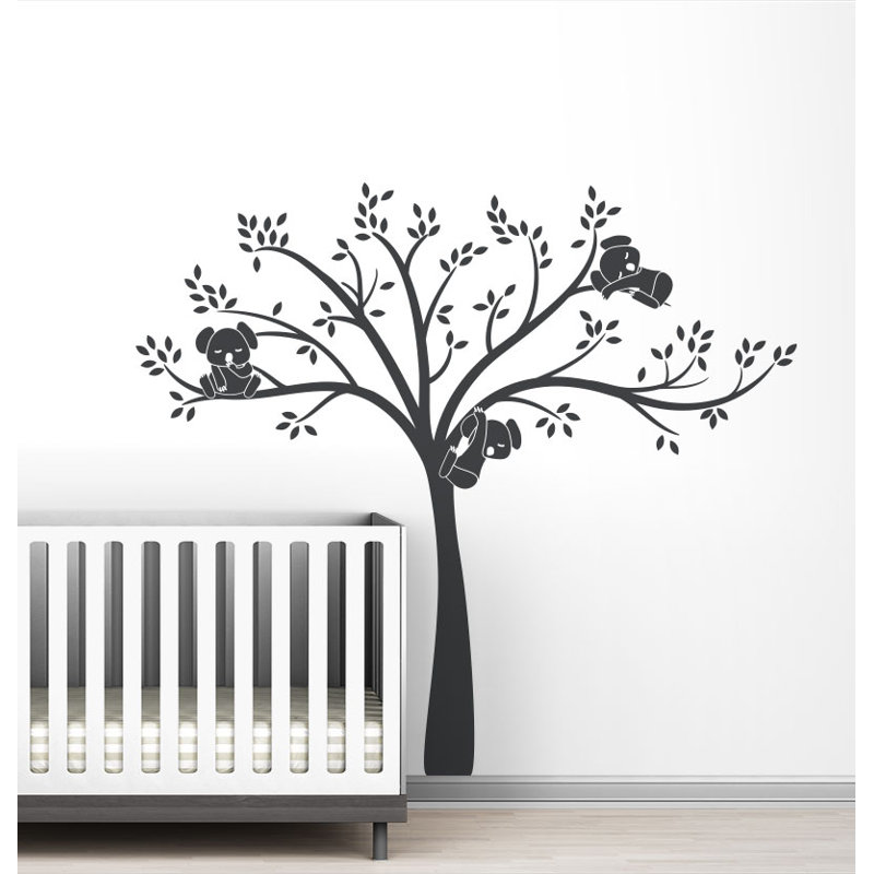 Décalcomanie murale monochrome modern Koala Cuteness, Anthracite