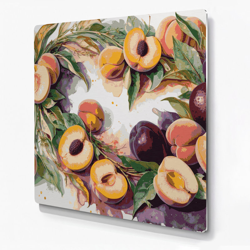 Art mural en métal beige Fruit Peacotum, H 12 po x l 12 po