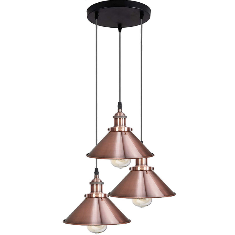 Murraysville 3 - Light Copper/Black Cluster Pendant