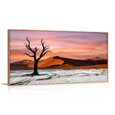 Ensemble de 1 tableau sur toile « Coucher de soleil dans le désert ».