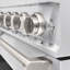 ZLINE Cuisinière double combustible de 48 po avec plaque de cuisson 8 brûleurs DuoPro et deux fours en acier inoxydable ZLINE-128905005-128905009