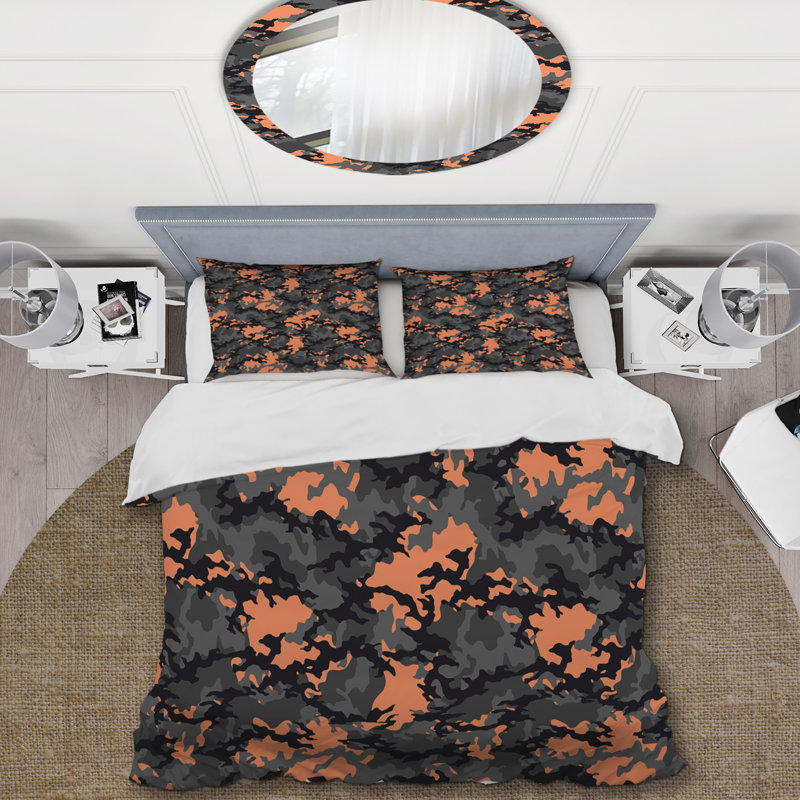 Camouflage peau motif III - ensemble de housse de couette abstrait - microfibre de polyester