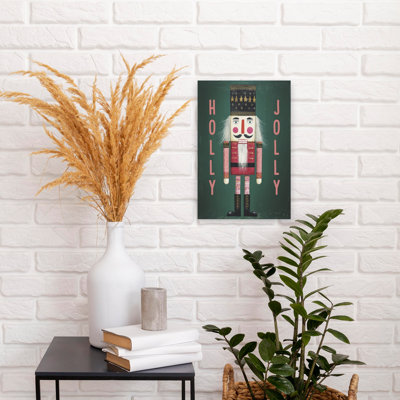 Holly Jolly Nutcracker Classic Traditional Vintage Winter Wall Art Print