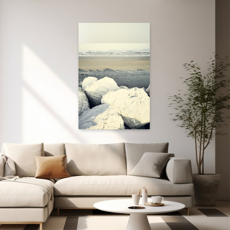 Contemporary Art Classic Organic Peaceful Autumn Beach Wall Art by Angelo Cerantola - Wrapped Canvas Print