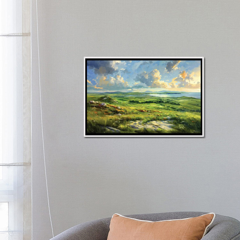 Summer Vista, Wild Atlantic Way, Irlande. - Reproduction d'art mural encadrée, H 18 po x l 26 po, Blanc